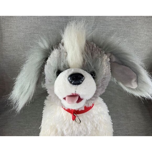 BAB Build a Bear Promise Pet Shih Tzu Puppy Plush Red Collar Gray White Dog - Picture 3 of 12
